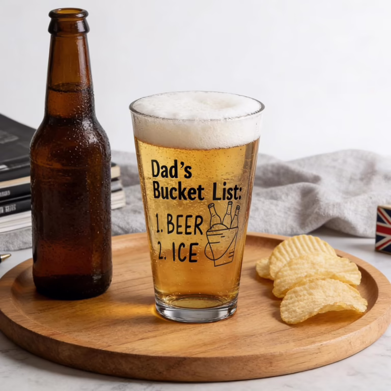 Dads Bucket List Glass
