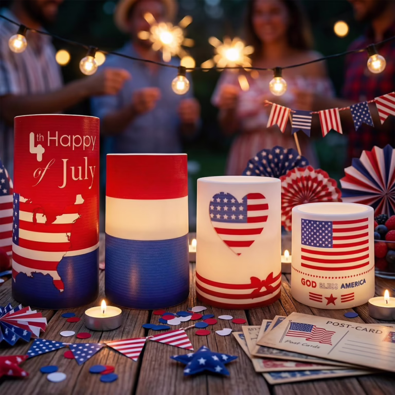 Flameless Patriotic Candles
