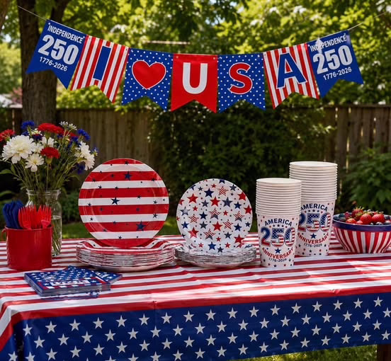4th of July Party Supplies Set