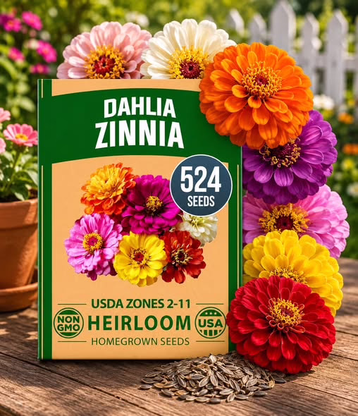 Grown Zinnia Dahlia Seeds Pack!