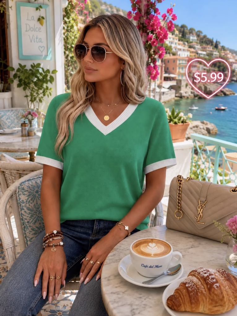 Wiholl knit V-Neck Top