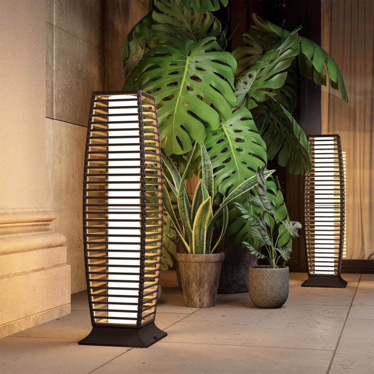 woven wicker solar lamps