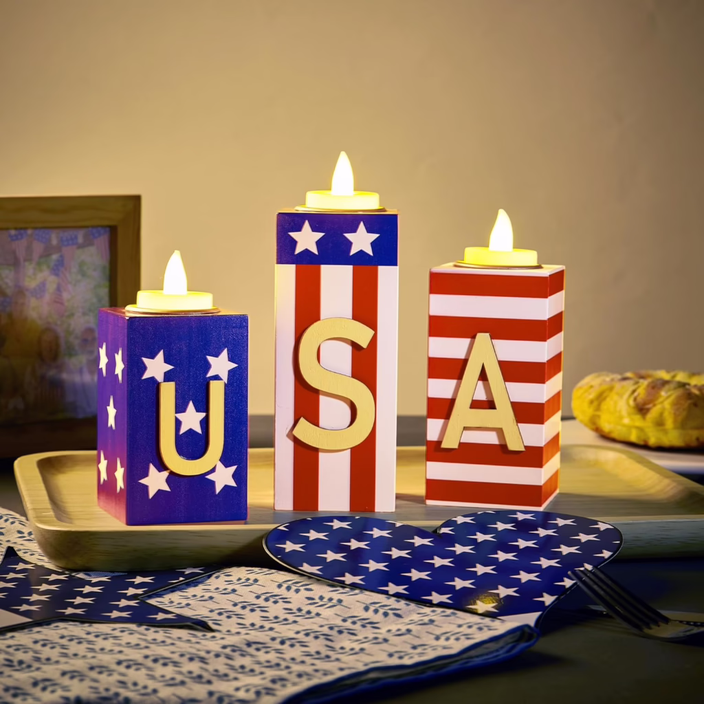 Patriotic Flameless Candles