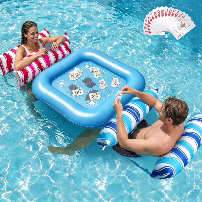 floating chairs & table with waterproof cards