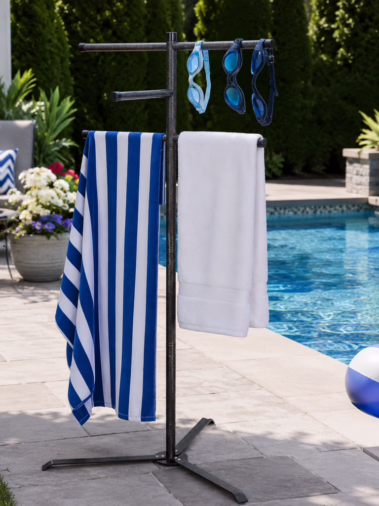 Outdoor Pool Towel Rack