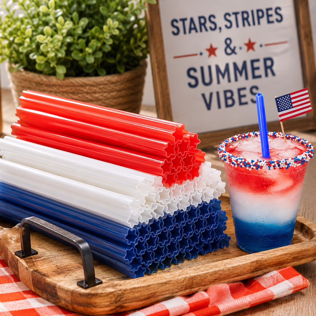 Patriotic Star Straws