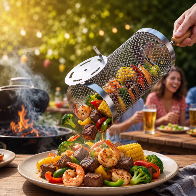 Rolling Grill Basket