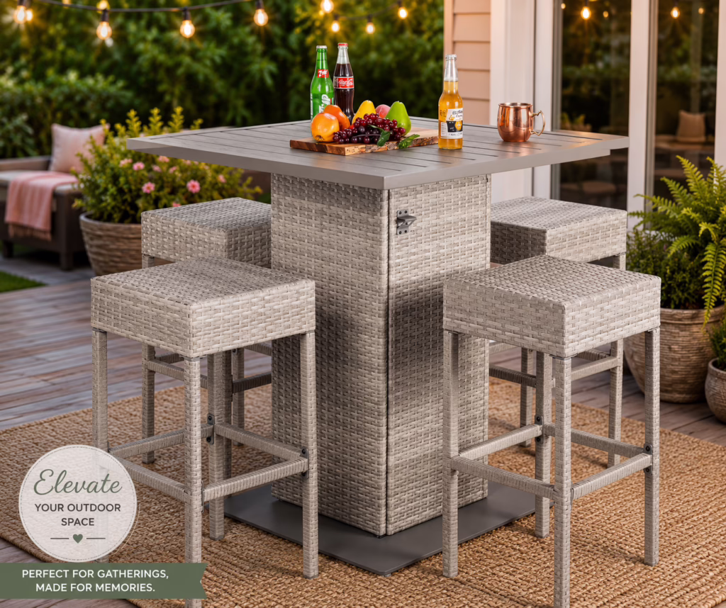Outdoor Patio Bar Table Set