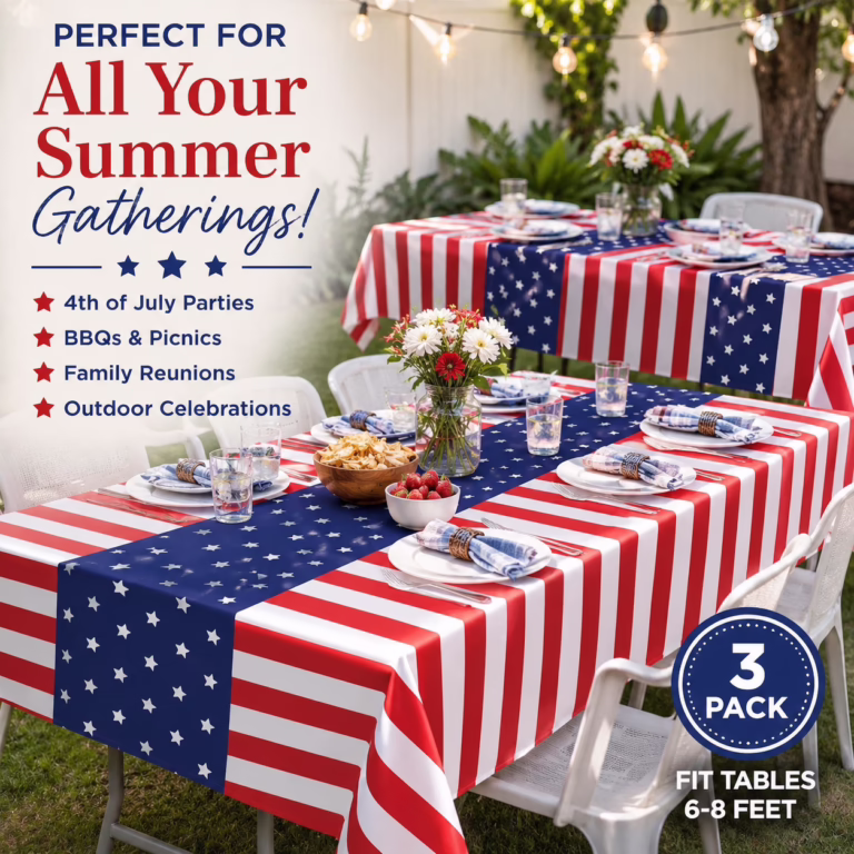 3 Pack Patriotic Tableclothes