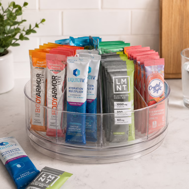 Rotating Drink Packet Organizer