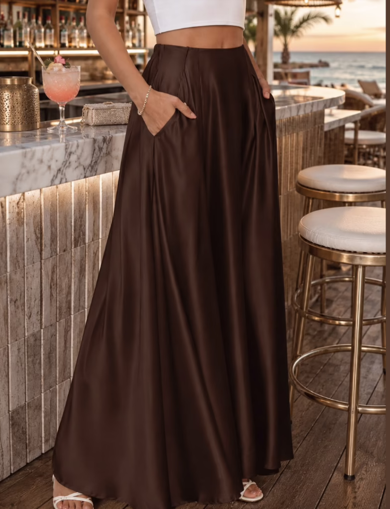 Satin maxi skirt!
