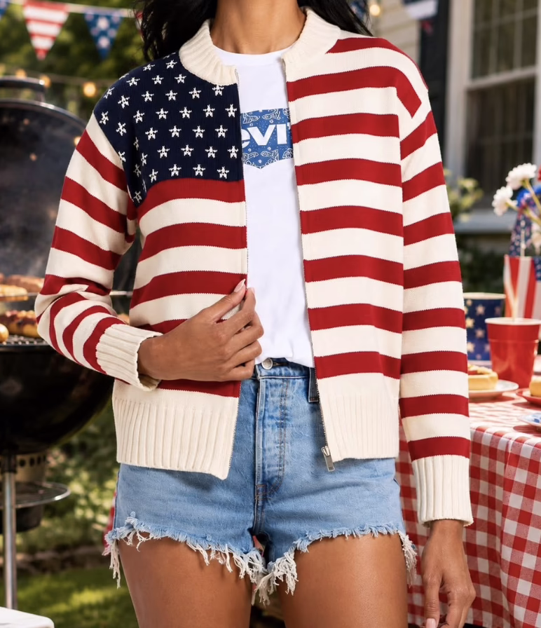 Patriotic cardigan!