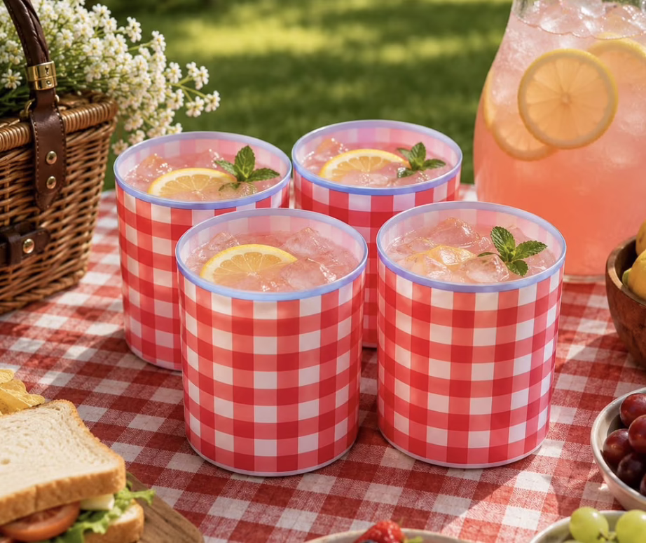 Gingham tumblers!