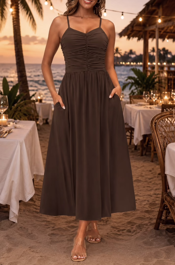 Ruched Maxi Sundress!
