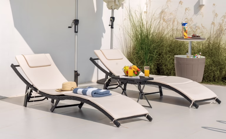 3 Pieces Chaise Lounge Set