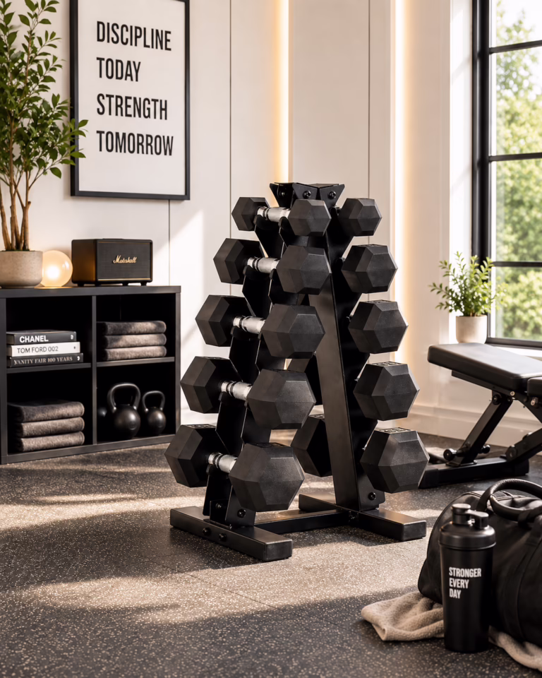 Hex Dumbbell Set+Rack