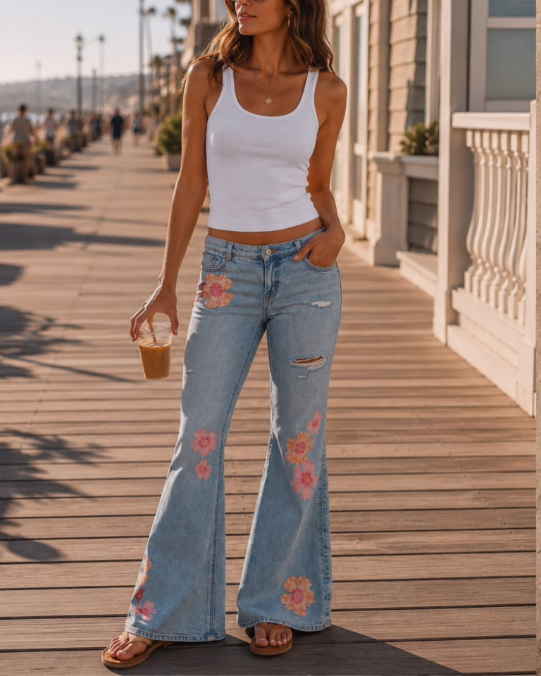 AE Flower Wide Leg Jeans