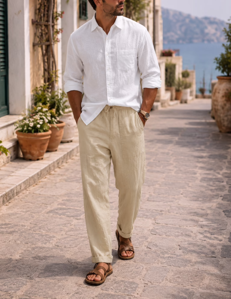 Cotton Blend Pants
