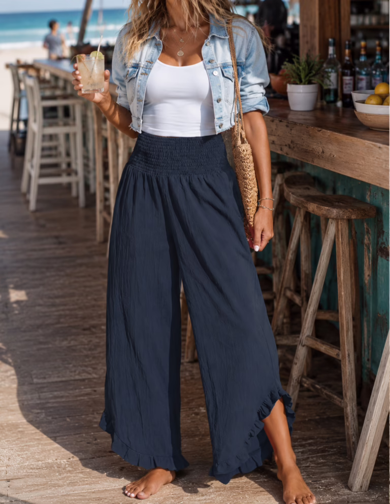 Ruffle Hem Pants