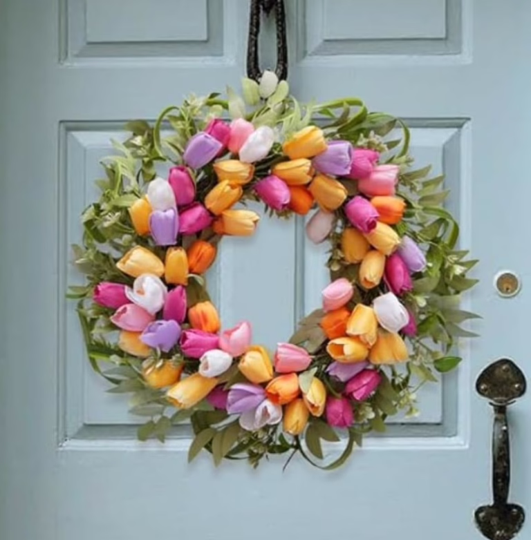 Colorful Tulip Wreath