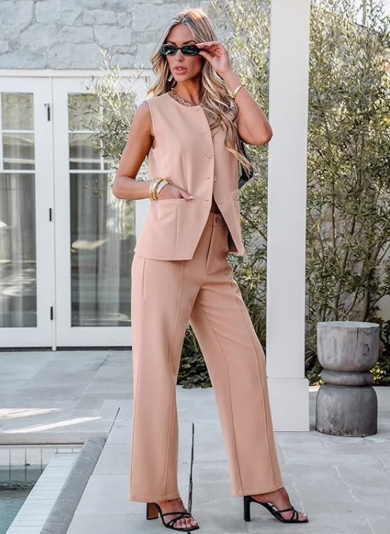 luvamia Vest Pants Suit Set