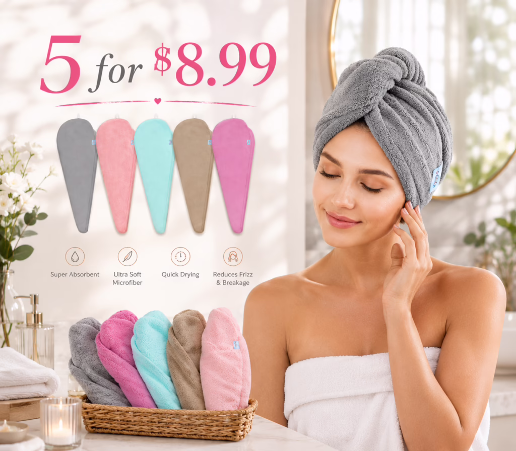 quick-dry microfiber hair towel wraps