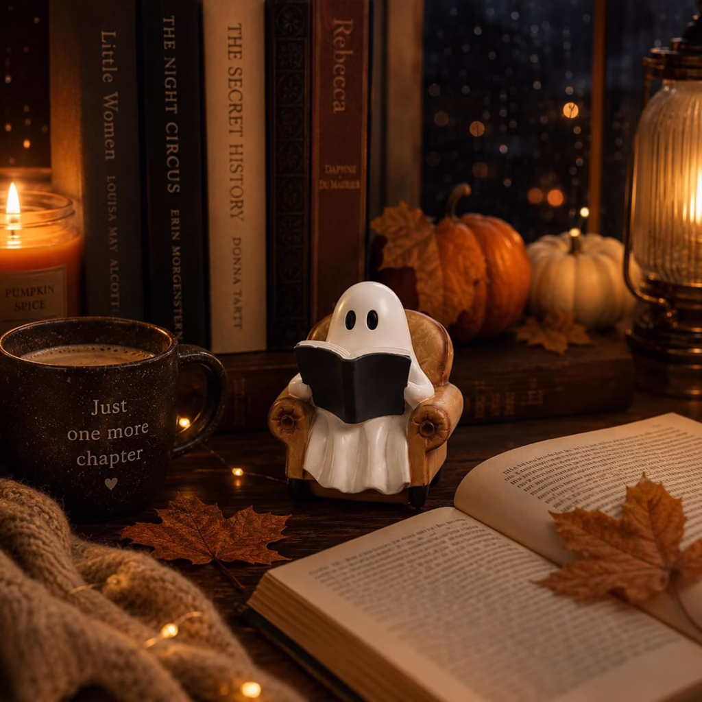 Ghost Reading Book Decor