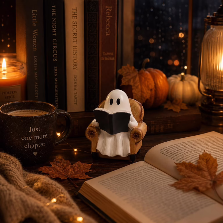 Ghost Reading Book Decor