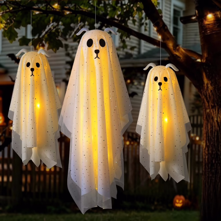 3-Pack Lighted Dog Ghost