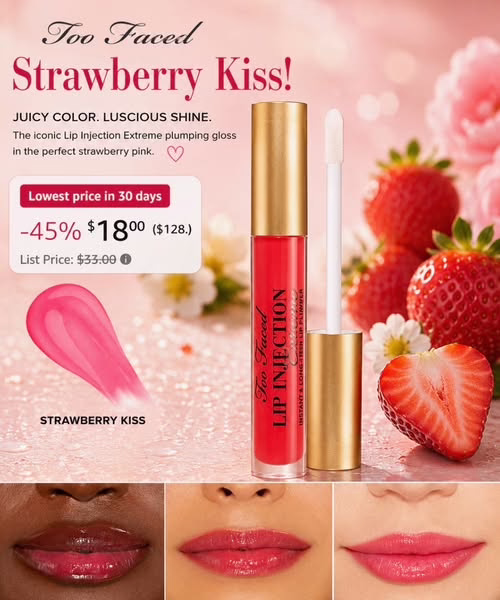 Too Faced Lip Injection Lip Plumper in Strawberry Kiss
