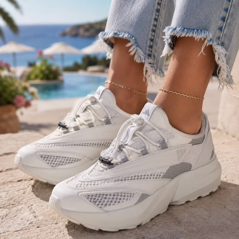 adidas Womens Lightblaze Vista Lace Up Sneakers