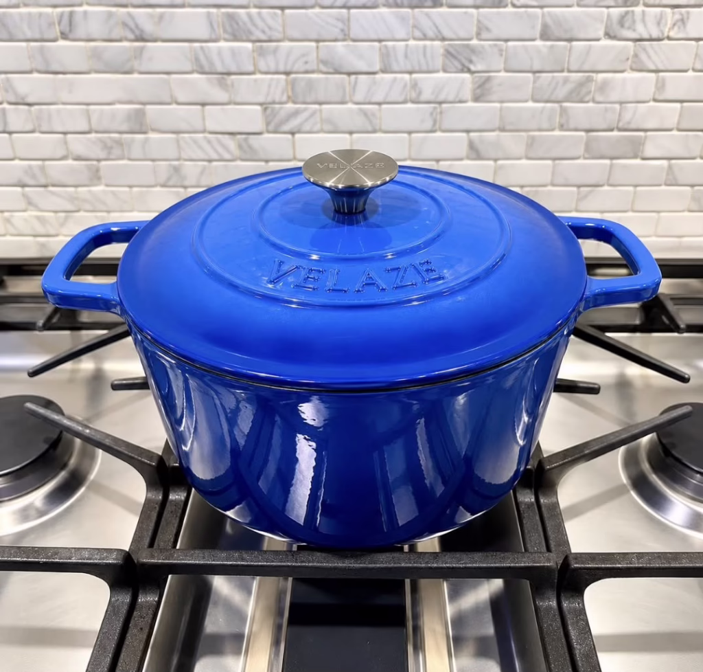 Velaze 6 quart cast iron enamel dutch oven