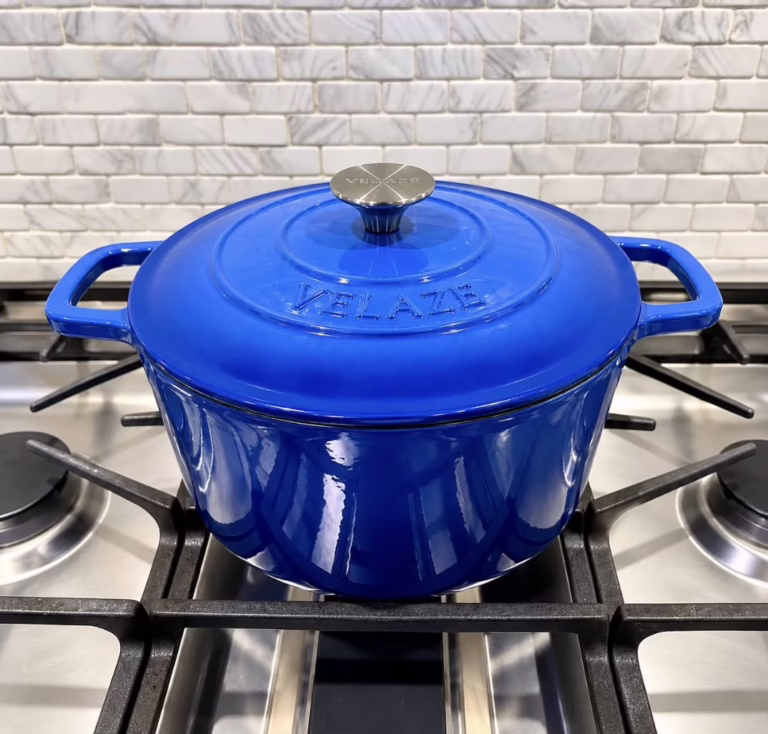 Velaze 6 quart cast iron enamel dutch oven