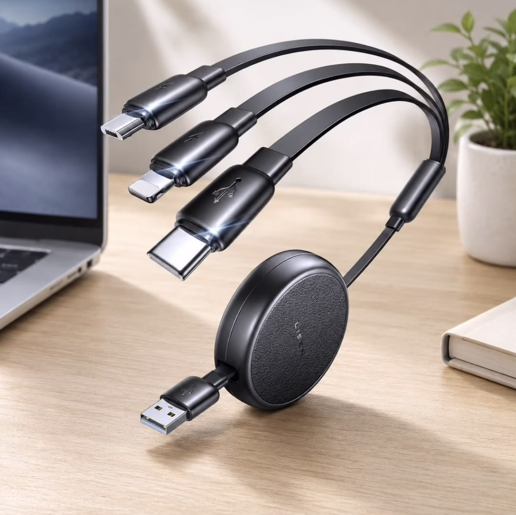 LISEN 3-in-1 Retractable Charging Cable