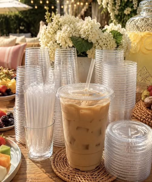16 oz Plastic Cups with Lids