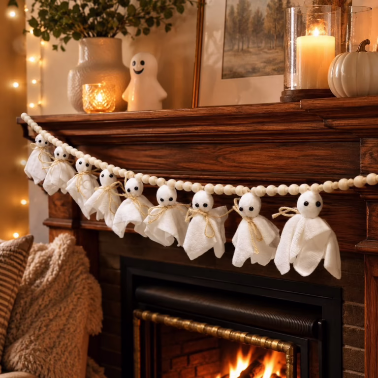 Wooden Ghost Garland