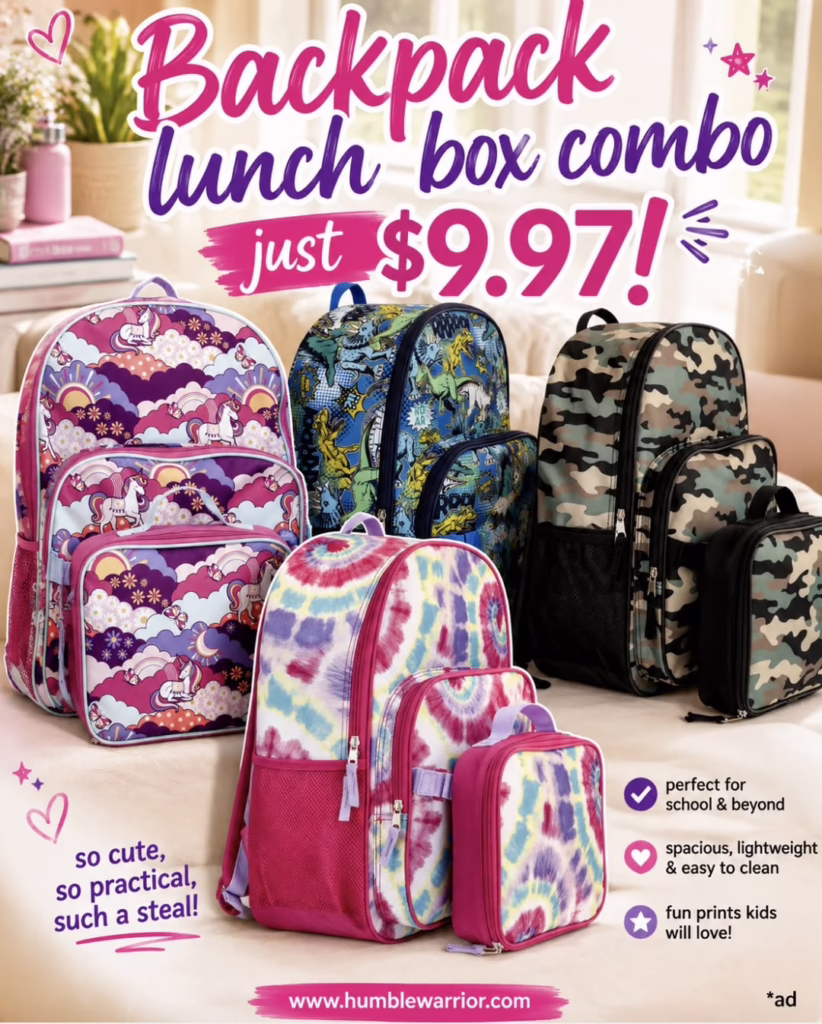 Wonder Nation backpack / Lunchbox Combo