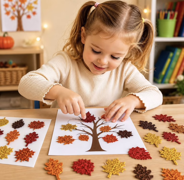 Maple Leaf Glitter Stickers