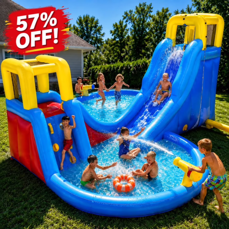 Bounce House with Air Blower & 2 Water Slides