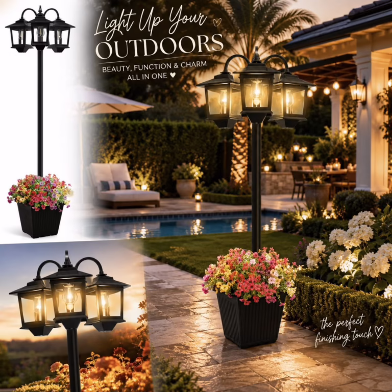 Solar Lamp Post with Planter
