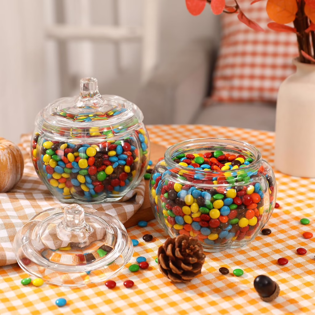 2 Pack Pumpkin Candy Jars