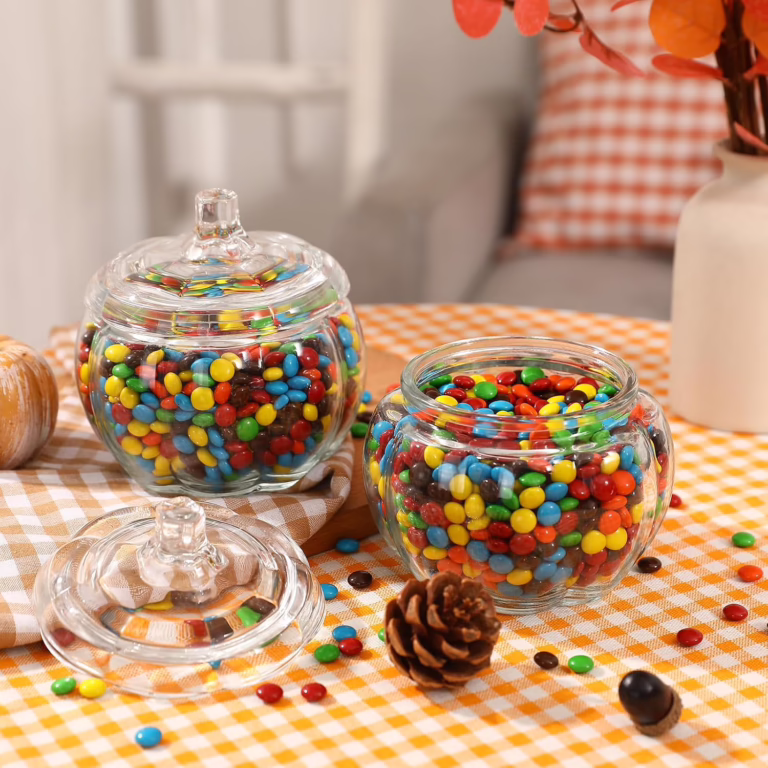 2 Pack Pumpkin Candy Jars
