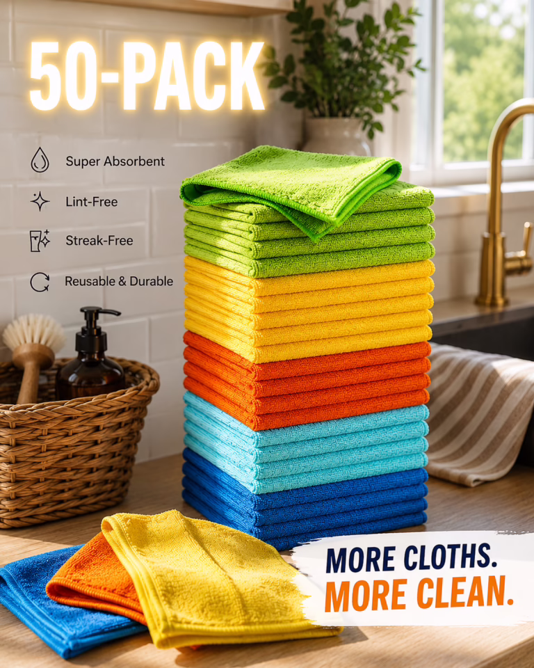 50-Pack Microfiber Clothes