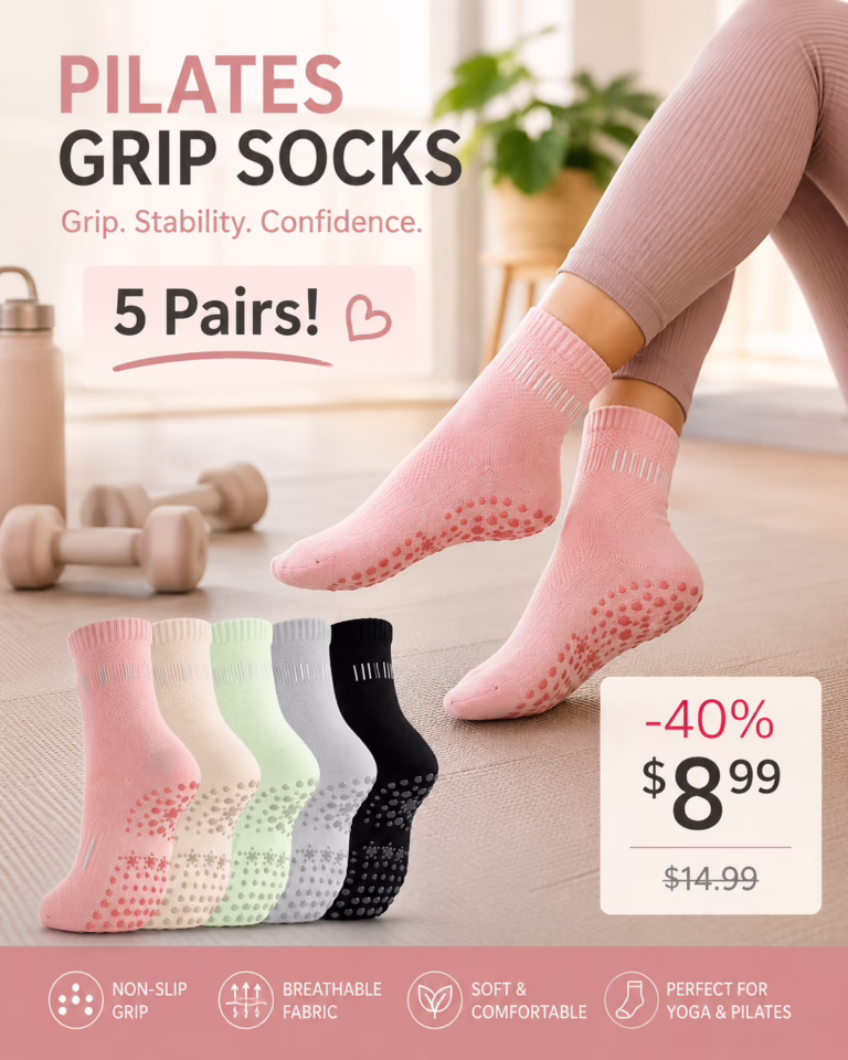 5 pack Pilates Socks